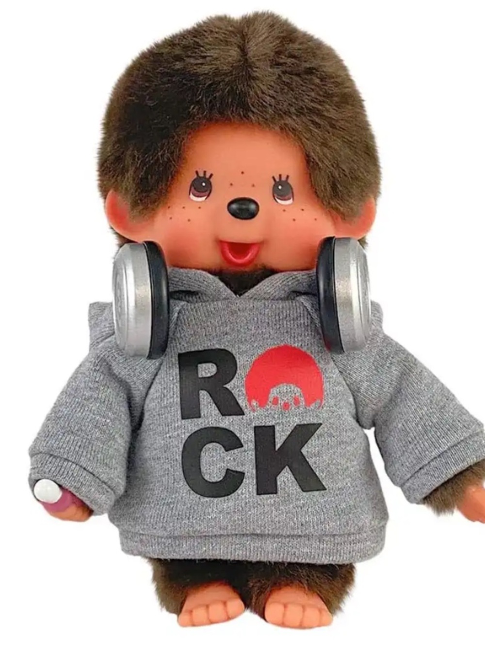 Monchhichi Pop Rockstar in Hoodie 8 Inch Plush in Open Platform Box